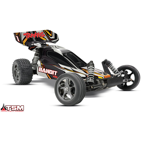 TRA24076-3 TRAXXAS BANDIT VXL BRUSHLESS BUGGY, 2.4GHZ RADIO, (TSM), 4 AMP FAST CHARGER and BATTERY