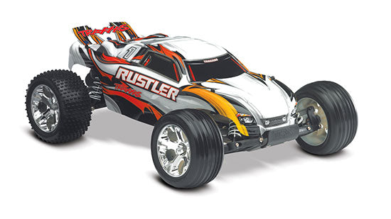 TRA37054-1 TRAXXAS RUSTLER 2WD STADIUM TRUCK, RTR, TQI 2.4 GHZ RADIO, BATTERY and 4 AMP D.C. CHARGER