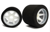 BULK PURCHASE (10 SETS) Hotrace 1:8 32/35 Shore Front/Rear Tyres Mounted on Light Rims.