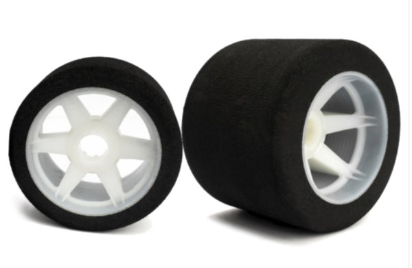 BULK PURCHASE (10 SETS) Hotrace 1:8 32/35 Shore Front/Rear Tyres Mounted on Light Rims.